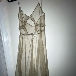 H&M Mesh Polkadot Maxi Dress